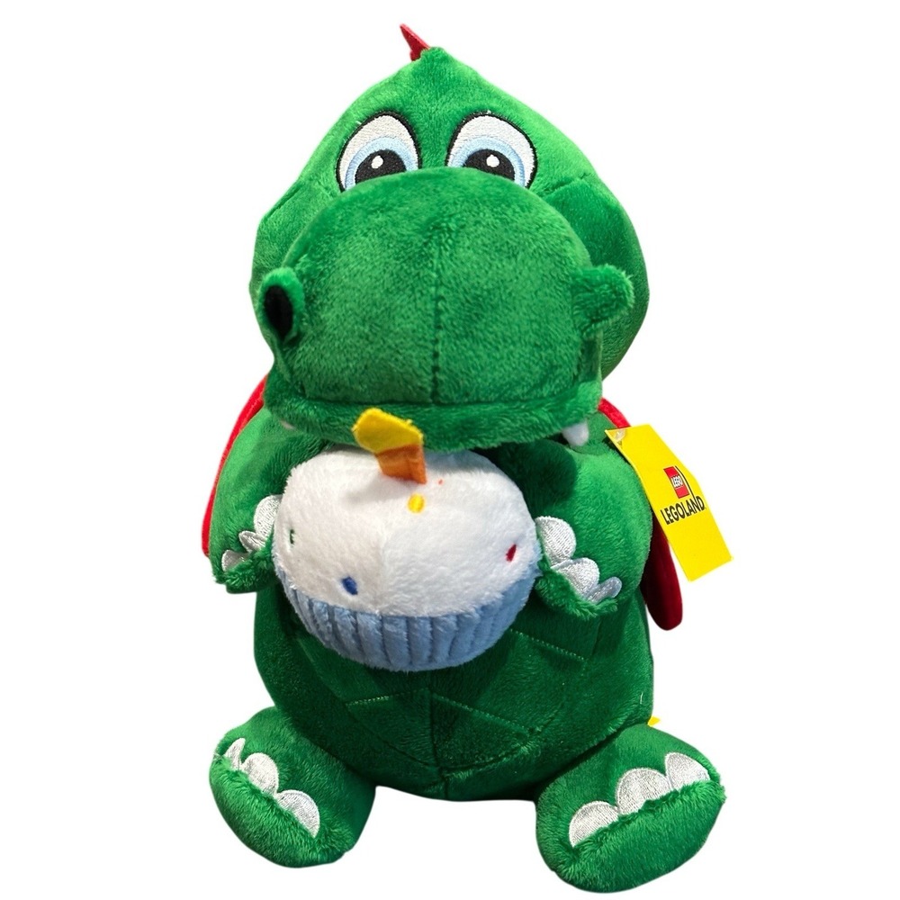 Legoland Dragon Dinosaur Cupcake‎ Birthday Candle Plush Toy Stuffed Animal 11"